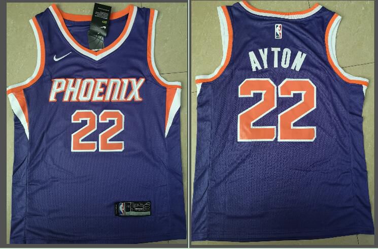 Men Phoenix Suns 22 Ayton Purple Game Nike NBA Jerseys
